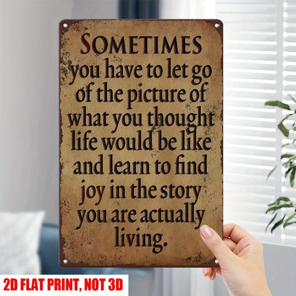 D Flat Retro Iron Metal Signage Find Happiness in Life Wall Decoration Home Decoration Room Decoration Inspiring Motiv