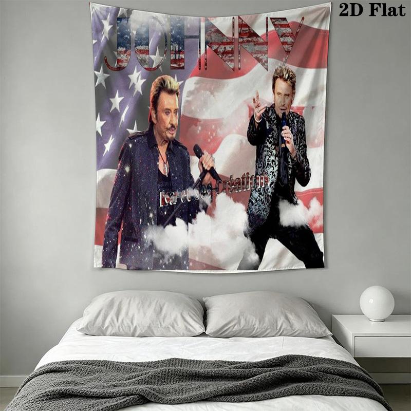Johnny Hallyday'S Legacy Lives Tapestry Background Cloth Fashion Print Homestay Soft Decoration Tapestry Background Wall Hanging Cloth