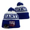 Colorful Pom Knit Beanie Dual-Sided Jacquard Fashion Embroidery Warm Winter Hat Sports Fans
