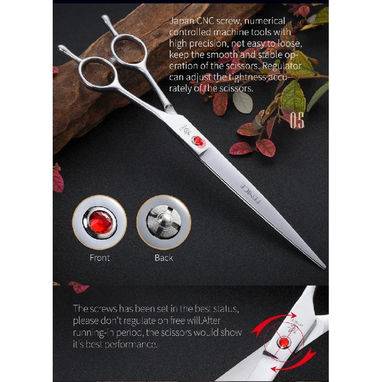 Fenice 7.0"/7.5"/8.0" Professional Pet Grooming Cutting Scissors Straight Cutting Shear