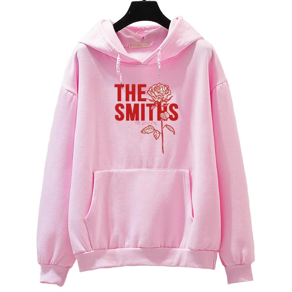 The Smiths Red Rose Print Hoodies Grunge Streetwear Pullovers Winter Women/Men Sweatshirts Casual Sudaderas Fleece Clothing
