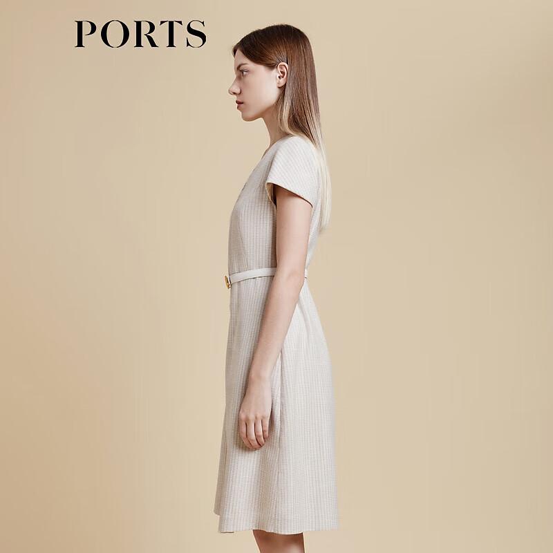 Ports Женское трикотажное миди-платье с коротким рукавом и V-образным вырезом