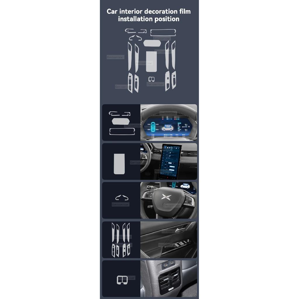 For XPENG G3i 2025 Car Interior Center Console Instrument Dashboard Protective Film Anti-scratch Sticker Accessories