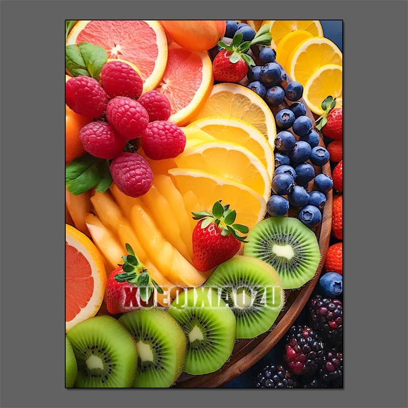 Fruit Diamond Painting Strawberry Lemon Picture Full Diamond Mosaic Cross Stitch Kit Art DIY Kitchen Restaurant Home Decoration