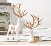 2 шт./набор Рождественская скульптура оленя Геометрическая смола Сидящий Стоящий Лось Олень Фигурка Рождественское украшение Декор для дома Гостиная