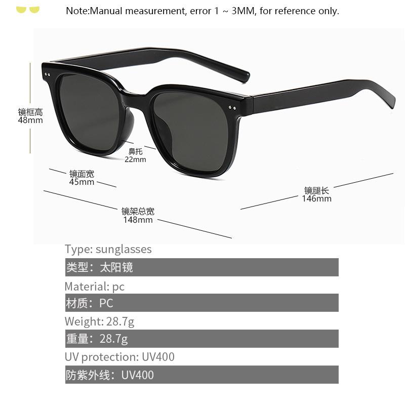 Korean New Style Men'S Sunglasses Square Shape Uv400 Protection Sun Glass For Women Driving Hiking Man Sunglass
