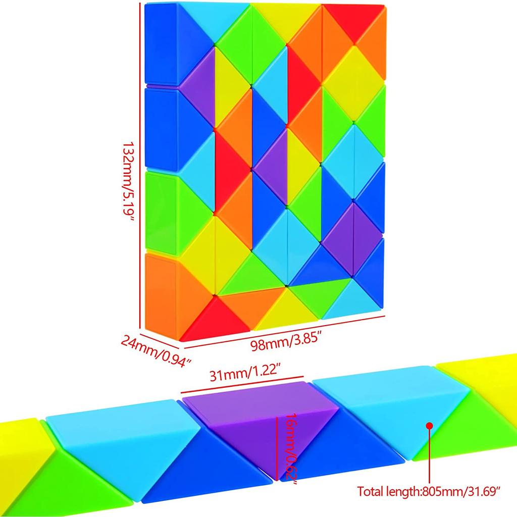 48 клиньев цвета радуги, волшебный кубик-змея, поворотная головоломка, 3D-головоломка, сенсорные игрушки