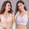 Женский кружевной бюстгальтер с полной чашкой больших размеров без ободков, ультратонкий воздухопроницаемый удобный бесшовный бюстгальтер со сборками