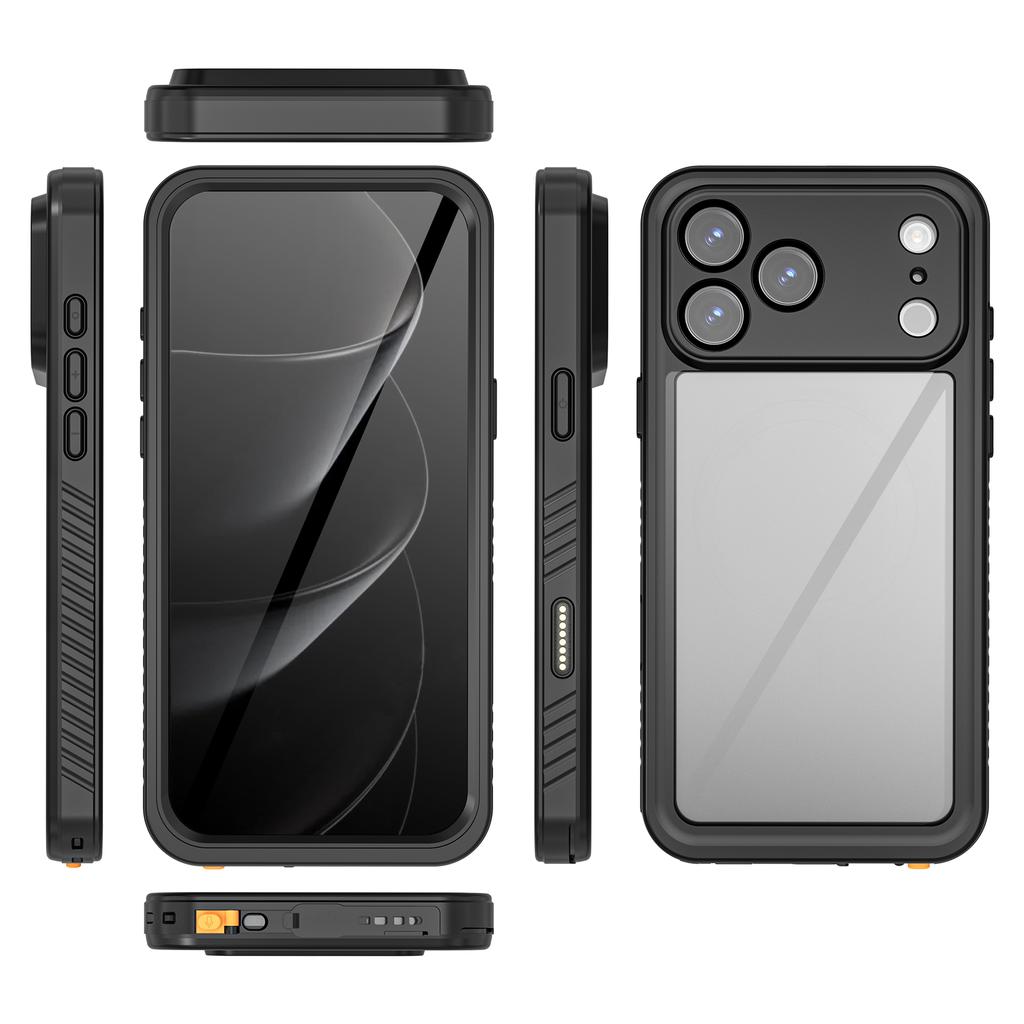 shellbox for 17Promax/16/15/14 waterproof phone case diving swimming anti-drop anti-shockproof full body protective phone case