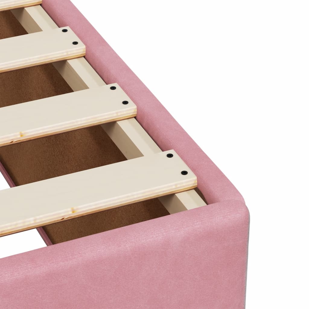Pink Bed Frame 140 x 190 cm Velvet