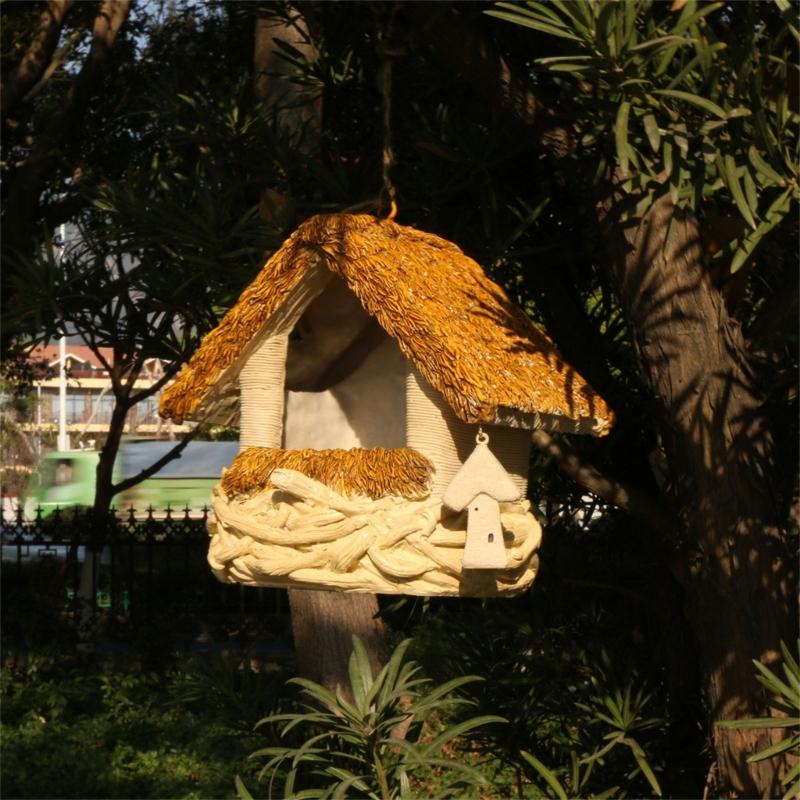 Bird Hut Nest Hanging House for Small Medium Bird Wild BirdhouseS Toy Nest Perches for Courtyards