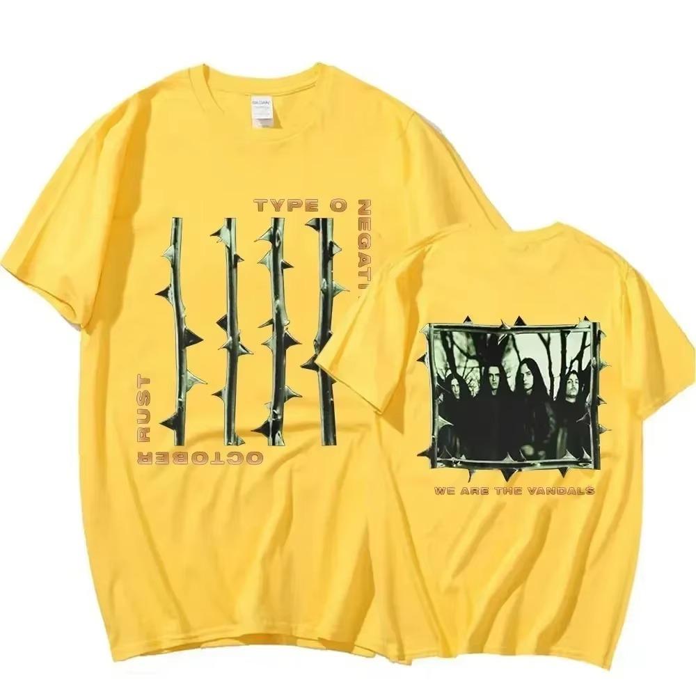 Type O Negative October Rust T Футболка Летняя Мужская из Чистого Хлопка Комфортная Винтажная с Коротким Рукавом