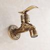 Bibcock Faucet Art Deco Antique Bronze Brass Bathroom Mop Faucet Wall Mounted Washing Machine Outdoor Garden Water Taps HJ-8665F
