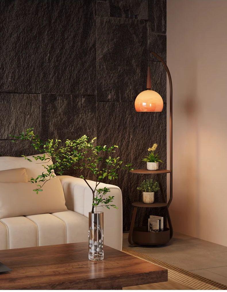 Торшер в античном стиле с полкой: Ретро прикроватный столик для гостиной или спальни.