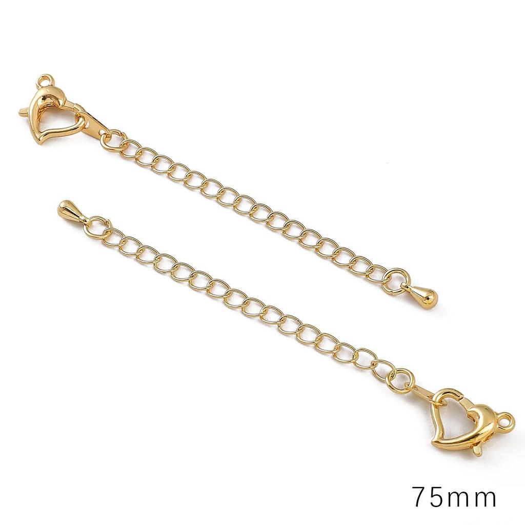 Copper Clad Iron Peach Heart Buckle Tail Chain For DIY Jewelry Making Craft Accessories