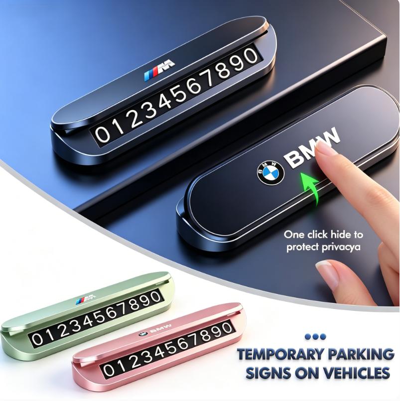 BEKV7 Temporary Parking Contact Number Plate Move Car Contact Card Sticker For BMW X1 X3 X4 X5 E46 E90 F20 E60 E39 F10 M1 M2 M3 M5 M6
