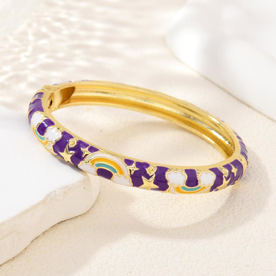 2026 New Enamel Female Color Red National Style Oil Drop Jewelry Bracelet