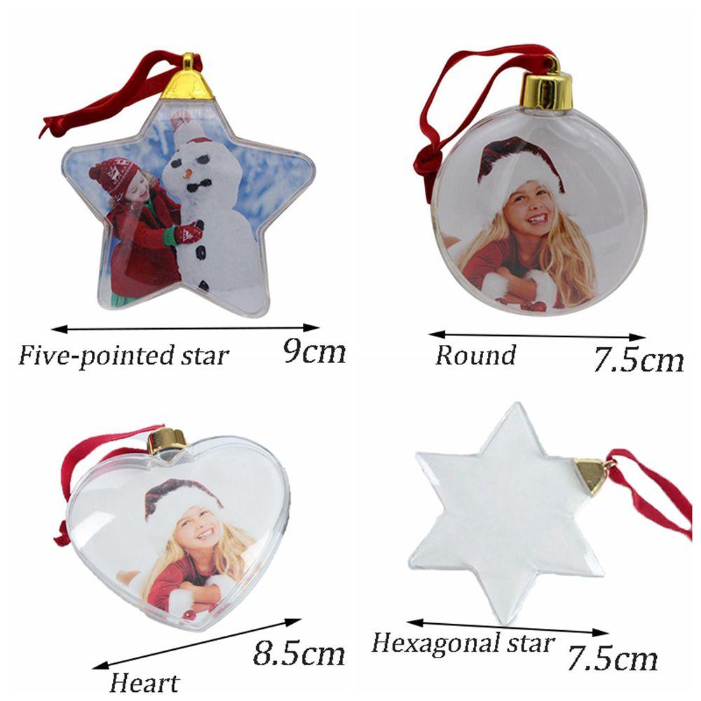 Home Decor Creative Shape with Hanging String DIY Christmas Tree Ornaments New Year Gifts Transparent Ball Photo Frame