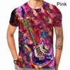 Fashion Male/female Music Bass Guitar DJ Funny 3D Printing Casual Short-sleeved T-shirt S-5XL