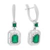 Silver Earrings with Natural Agate 2.617ct, Cubic Zirconia (2197287)