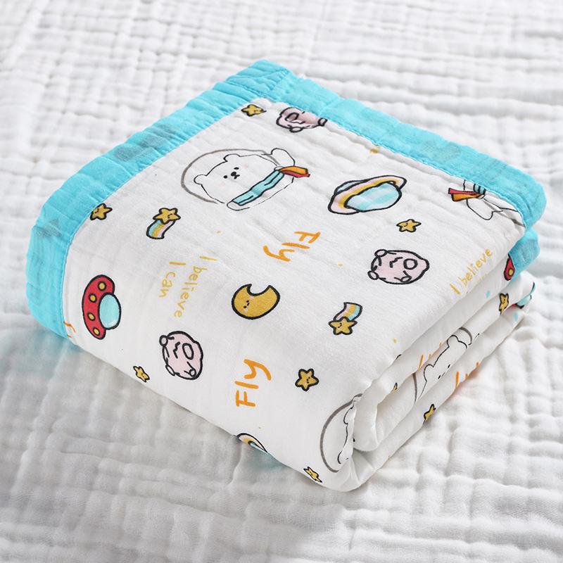 A-Class Soft Infant Cotton Gauze Bath Towel & Blanket, Six-Layer, Universal for All Seasons.