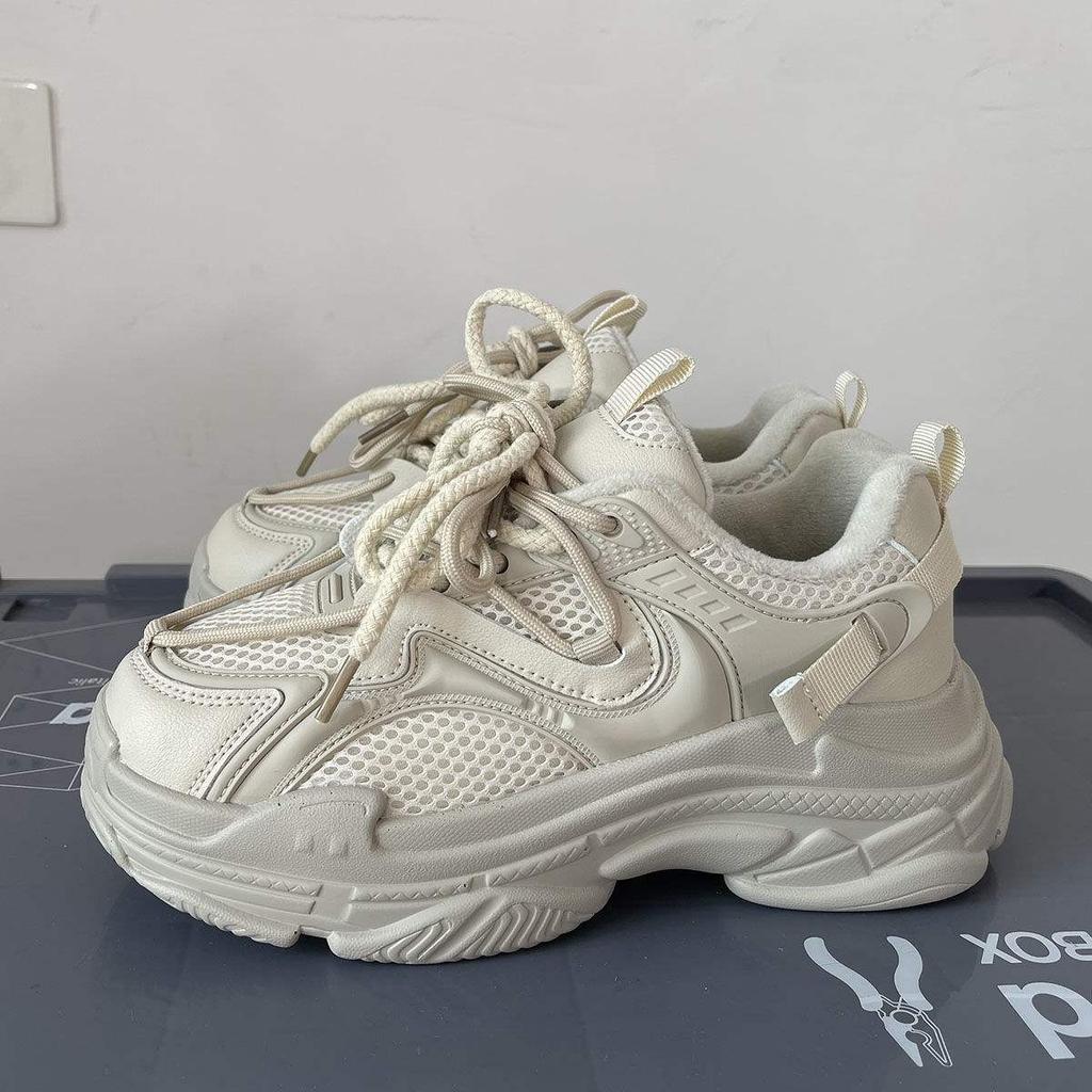 Обувь мужская ins2025 зима новая ретро платформа бархатные папины кроссовки мужские пары универсальная спортивная обувь хлопковая обувь