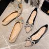 Plus Size 33-43 Fashion Women Prom Pointed Toe Solid Lady Casual Crystal Sweet Bowknot Daily Flats Female Pearl Drag Queen Shoes