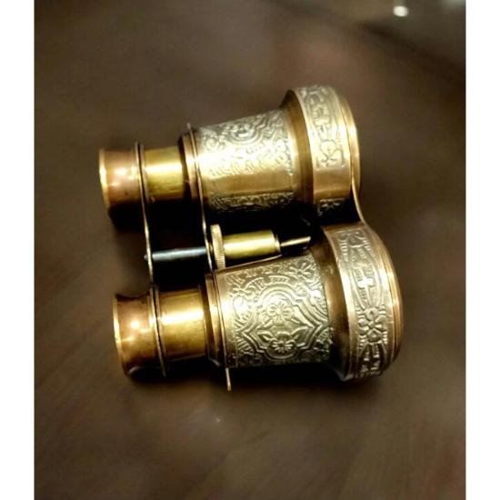 Морской бинокль из цельной латуни с гравировкой и кожаным футляром - винтажный морской декор - полностью функциональный - идеальный подарок для путешественников и отцов