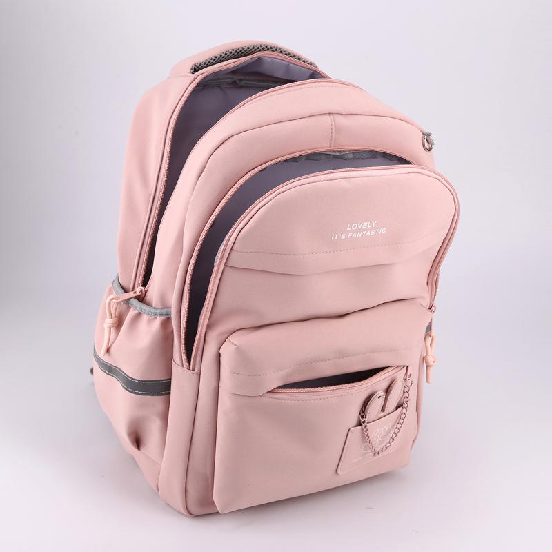 Студенческая школьная сумка, однотонный рюкзак для девочек, большой емкости