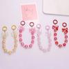 Gradient Bowknot Pendant Acrylic Phone Lanyard DIY Burst Bead Chain Keyring  Bag Accessories