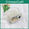 Pearl Woven Shoulder Bag Diagonal Square Handbag Mini Version Without Zipper