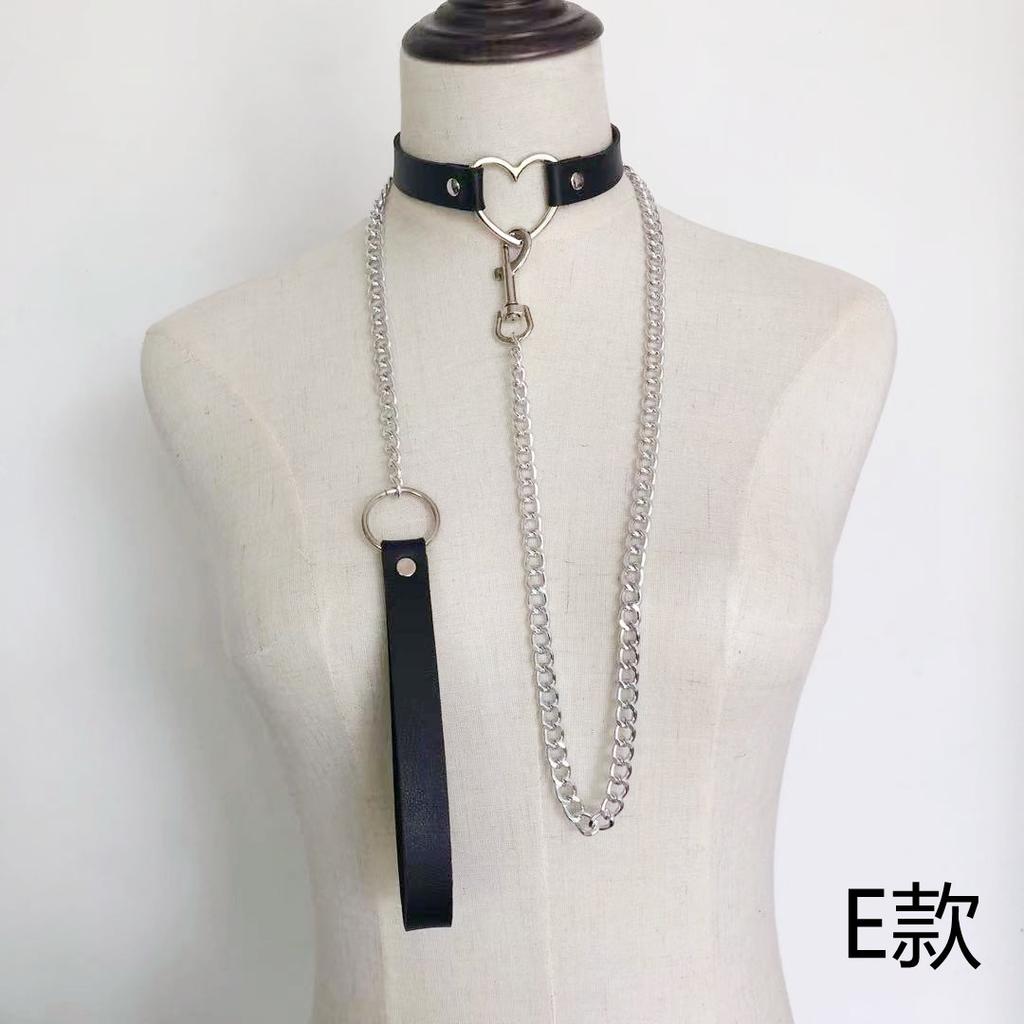 Модное панк-готическое винтажное ожерелье с кожаным воротником, готическое сердце, подвески