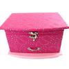 [L8855] - Wooden Jewelry Box 'Sissi' Fuschia Pink - 21x15x12 Cm