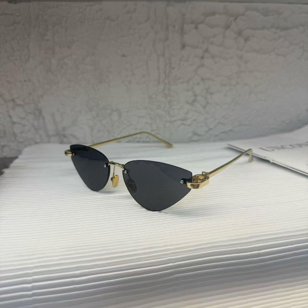 Cat Eye Shape Woman Sunglasses Rimless Uv400 Protection Sun Glasses Man Driving Travelling Women'S Sun Glass