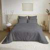 Pack complet 6 pièces unicolore Anthracite housse de couette pour lit 180 x 200 cm "King size"
