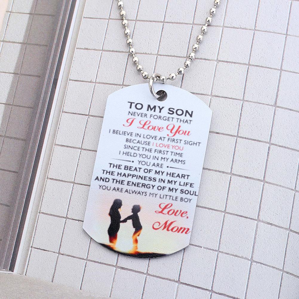 BLUELANS NECKLACE Wonderful Love You Military Dog My Son Tag To I Letter Pendant Necklace/Keychain Women Present