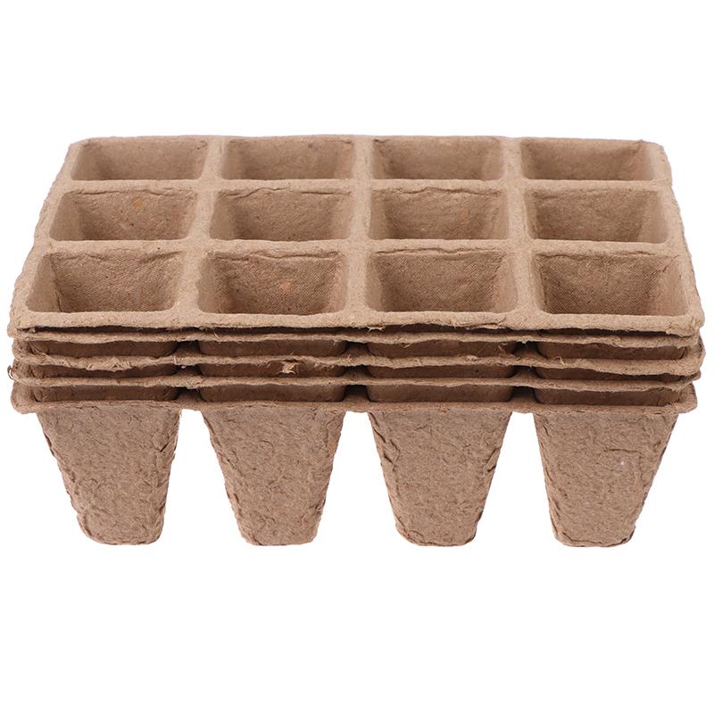 5 шт. 12-луночный поддон для рассады растений из биоразлагаемой целлюлозы для садоводства, поддон для посева семян, сеялка для гидропоники, система выращивания, инструменты
