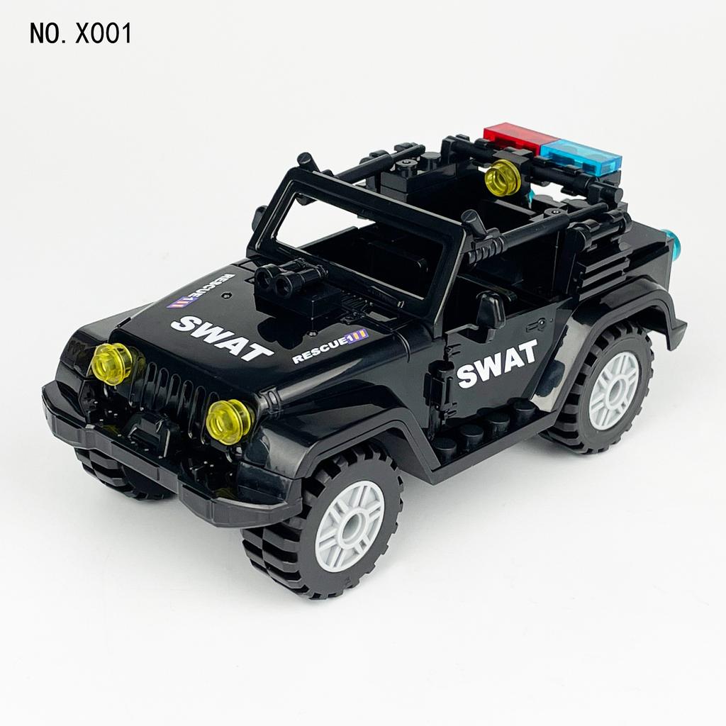 L-3 Black Jeep, маленький строительный блок в виде гранул, набор оружия, кукла SWAT, детская игрушка-строительный блок