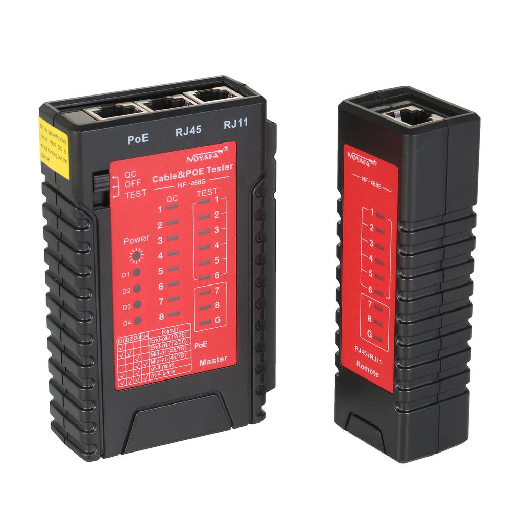 NOYAFA RJ45 RJ11 Network Cable & PoE Tester Telephone Line Tester Lan Ethernet Cable Tester for