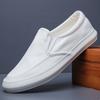 Men's Canvas Shoes Spring Autumn Leisure Anti-slip Working Lightweight Breathable Slip On White Shoes Men's Sneakers