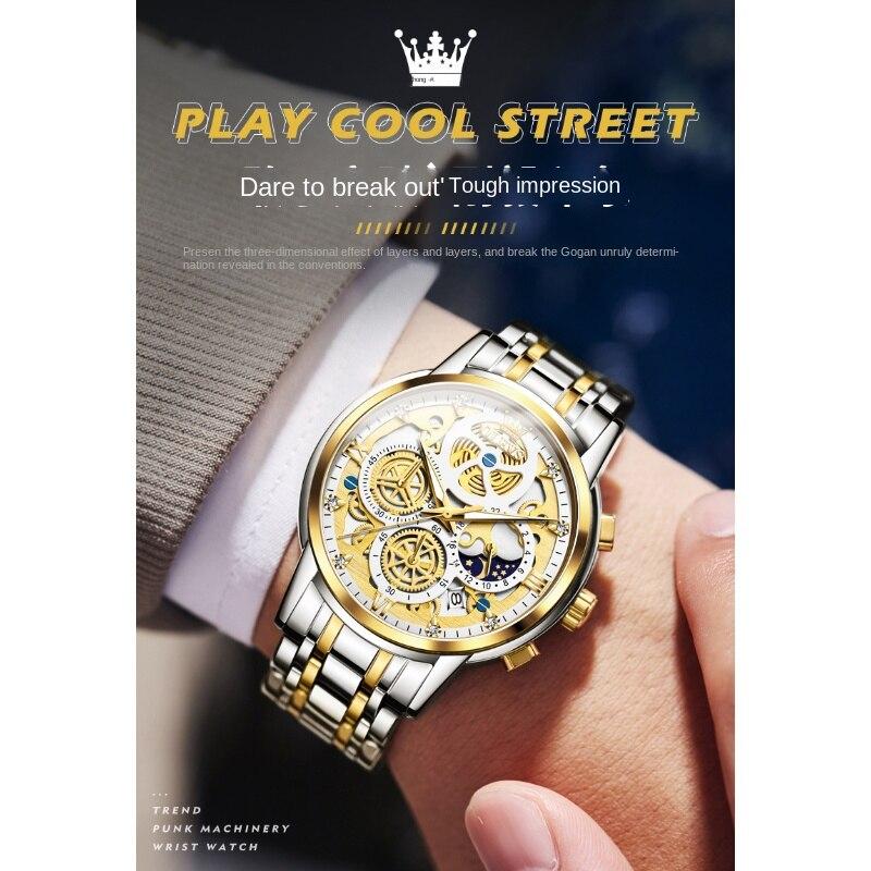 OLEVS Brand Watch Hollow Dial Single Calendar Quartz Watch Men Watch Men Watch