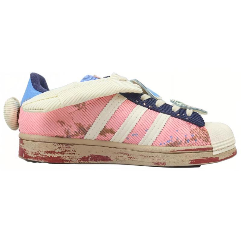 Sean Wotherspoon X Melting Sadness x Adidas Originals SUPERSTAR Амортизирующие Низкие Кеды для Скейтбординга Унисекс Розовые Белые Кроссовки IH7626