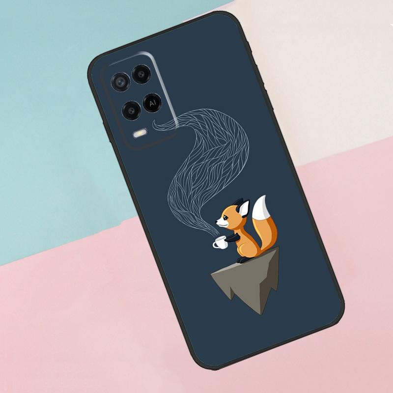 Чехол для телефона Oppo A17 A77 A60 A74 A94 A54 A18 A38 A58 A78 A98 A40 A80 A16 A76 A96 A15 A57S с рисунком лисы