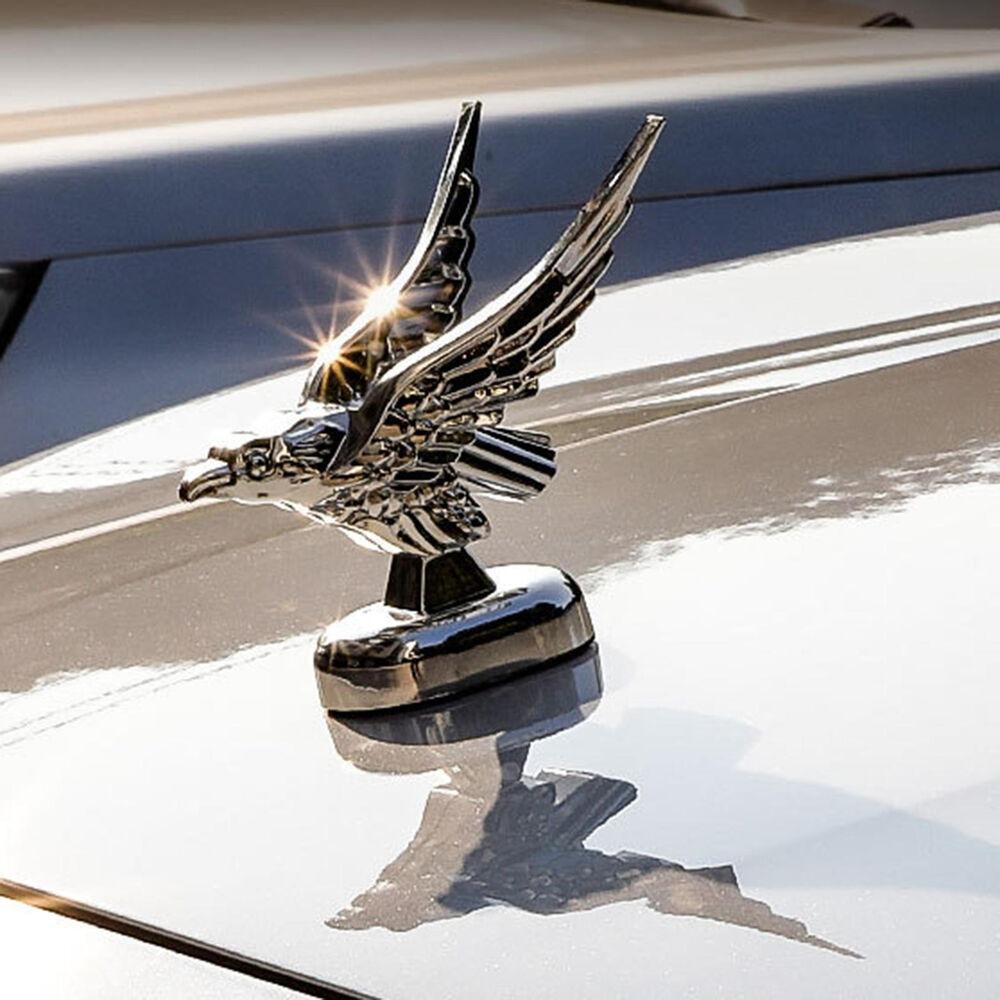 Chrome 3D Eagle Emblem Car Front Hood Eagle Ornament Car Hood Ornament Auto Front Cover Badge