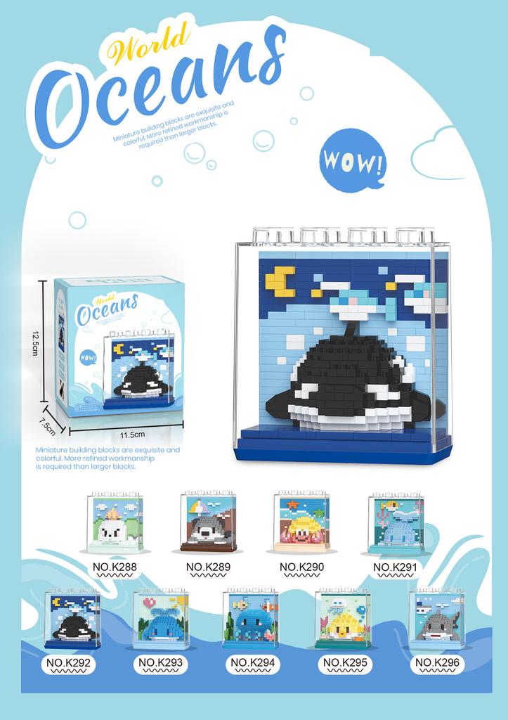 Sea Animals 3d Constructor Model Building Set Fish Mini Bricks Building Blocks Toy for Children Girls 7 to 10 Year Adults Block