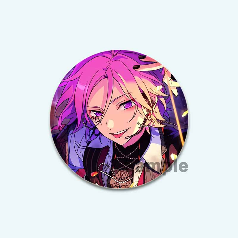 32/44/58mm Anime Collection Ensemble Stars Tinplate Pin Round Cartoon Snap-in Brooches for Backpack Accessories Badge Handmade Decoration