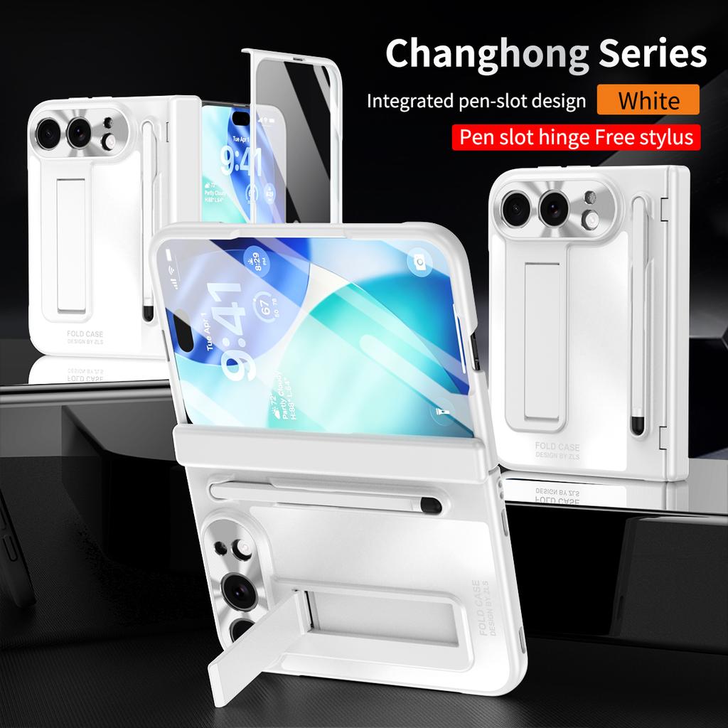 Suitable for IPhone Duo Folding Case Tempered Film Stylus Hinge Stand Protects Back Cover-Phone Case Funda