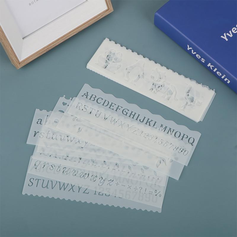 8 шт. Трафарет для рисования с буквами, волнами, животными, для поделок своими руками, многослойный, полый