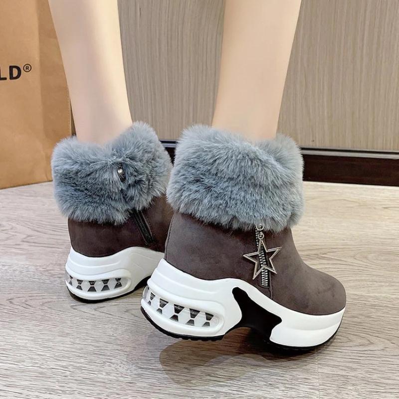 Модные зимние сапоги женские 2024, зимние корейские короткие ботинки-трубы Botas Mujer для отдыха Tênis, теплые утепленные хлопковые сапоги Zapatos Para Mujeres 43