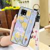 Durable Back Cover Phone Case For Sharp Aquos Zero6/Aquos Air Soft Case Flower Kickstand Wrist Strap Anti-dust Lanyard